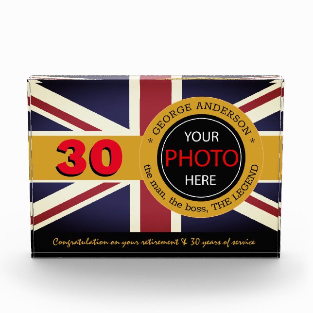 British Flag Foto Block & United Kindom / Name UK (Vorderseite)