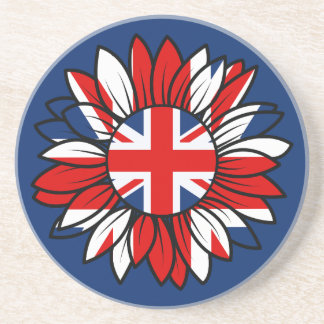 British Flag Sunflower Design Coaster Getränkeuntersetzer