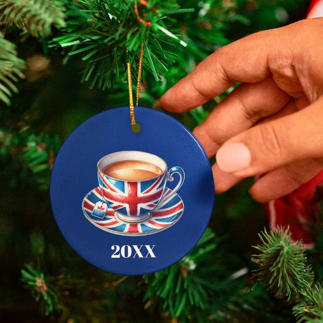 British Flag Teacup Weihnachtsbaum Keramik Ornament (Von Creator hochgeladen)