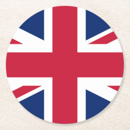 BRITISH FLAG, Union Jack Biermatte, Runder Pappuntersetzer