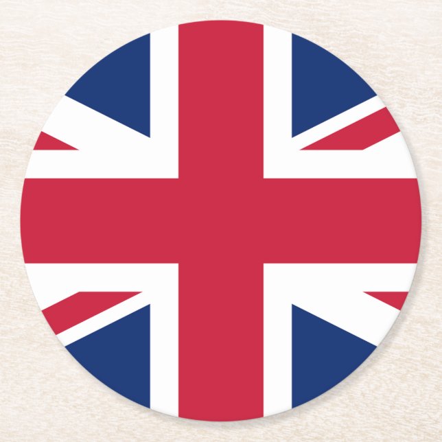 BRITISH FLAG, Union Jack Biermatte, Runder Pappuntersetzer (Vorderseite)