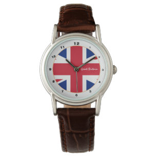 British Flag & United Kingdom trendy fashion UK Armbanduhr
