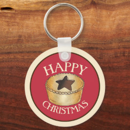 British Food Fruit Mince Pie Happy Christmas Schlüsselanhänger