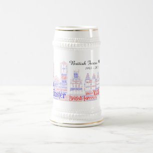 British Forces Münster White Stein Bierglas