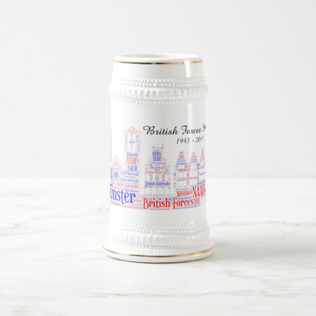 British Forces Münster White Stein Bierglas (Mittel)