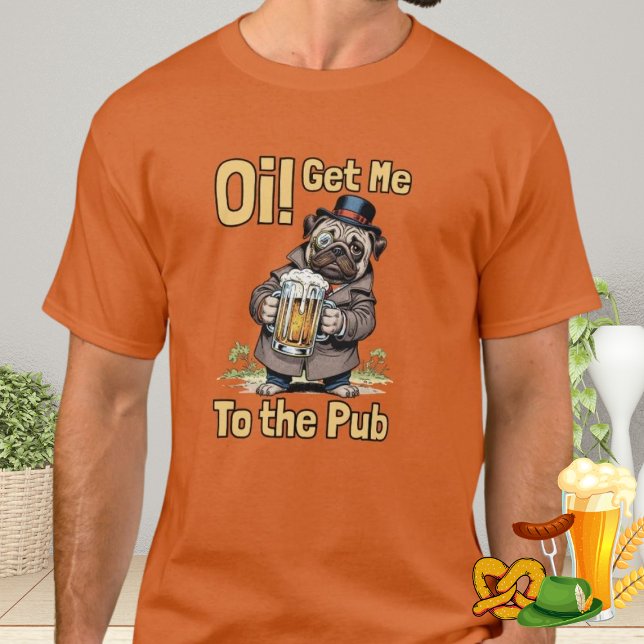 British Gentleman Mops London Pub Dog Lover UK Ges T-Shirt (Von Creator hochgeladen)