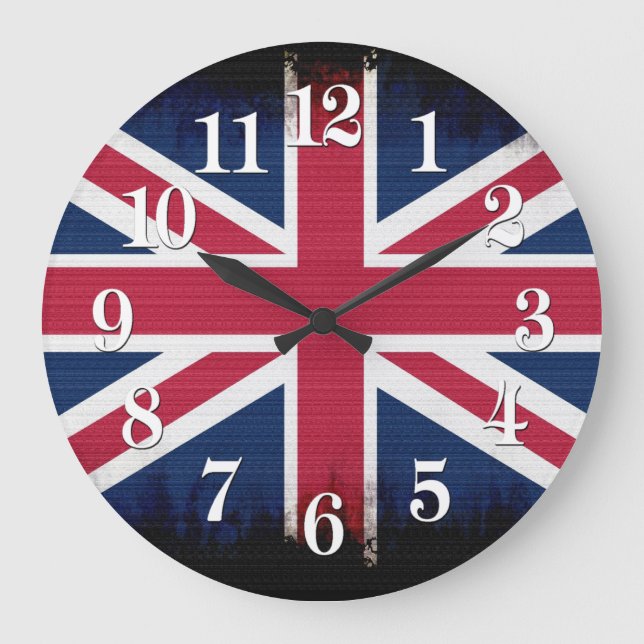 British Gewerkschaft Flag Union Jack Patriotic Des Große Wanduhr (Vorderseite)