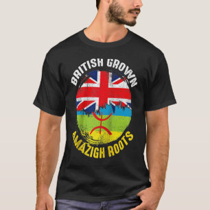 British Grown Amazigh Roots Vintag Flags for Men T-Shirt