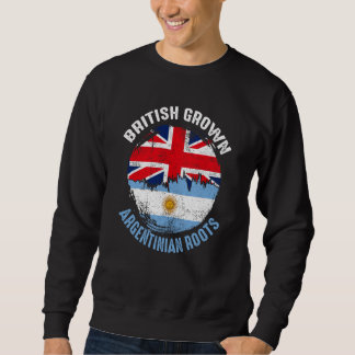 British Grown Argentinian Roots Vintage Flags for Sweatshirt
