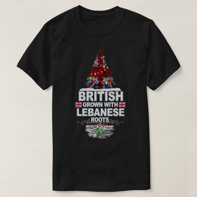 British Grown mit libanesischem Roots-Geschenk für T-Shirt (Design vorne)