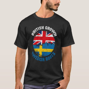 British Grown Swedish Roots Vintag Flags for Men T-Shirt