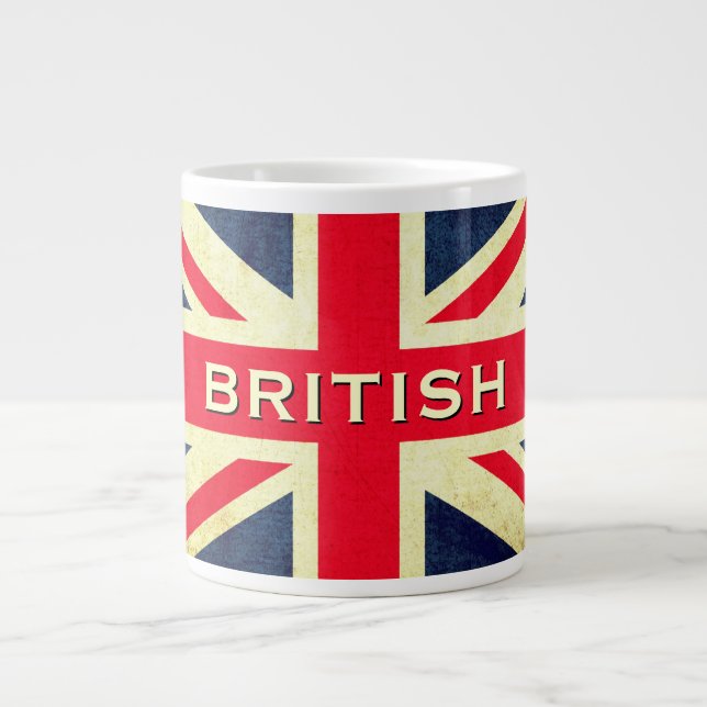 British Grunge Union Jack Jumbo Tea Tasse (Vorderseite)