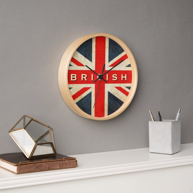 British Grunge Union Jack Round Wall Uhr (Büro)