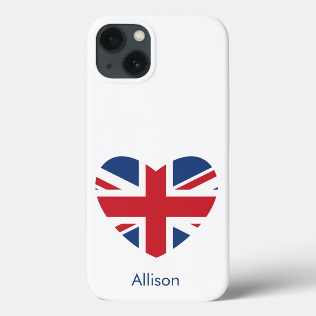 British Heart - Union Jack Flag - Personalisiert Case-Mate iPhone Hülle (Rückseite)