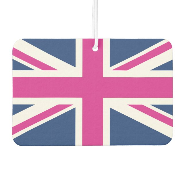 British Hearts - Blue & Pink Union Jack Autolufterfrischer (Vorderseite)