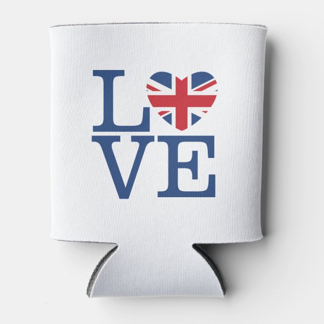British Hearts - Liebe Union Jack Can Cooler Dosenkühler (Vorderseite)