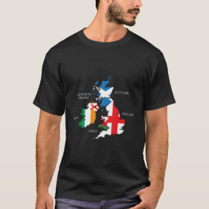 British Isles Sea Ireland Scotland Wales England M T-Shirt