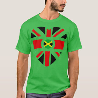 British Jamaican Multinational Patriot Flag Herz T-Shirt