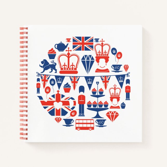 British Jubilee Icons Notizbuch (Vorderseite)