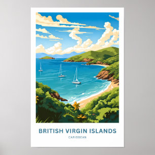 British Jungfrau Islands Caribbean Travel Print Poster