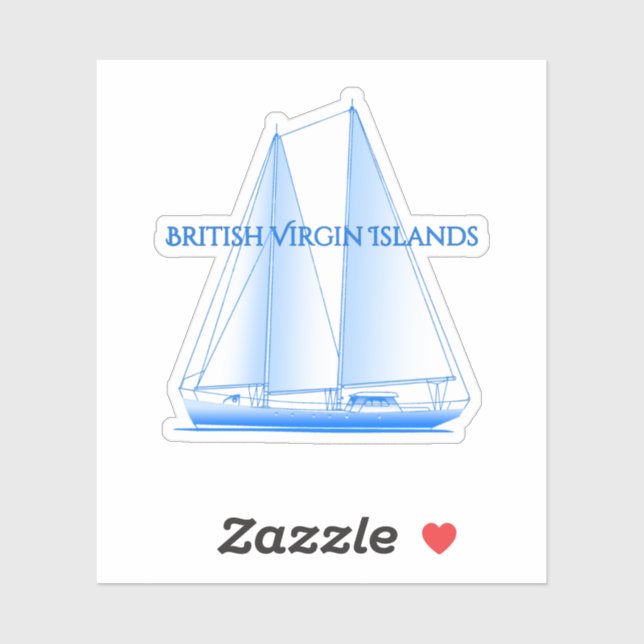 British Jungfrau Islands Coastal Nautical Sailing  Aufkleber (Blatt)