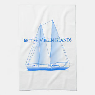 British Jungfrau Islands Coastal Nautical Sailing  Geschirrtuch