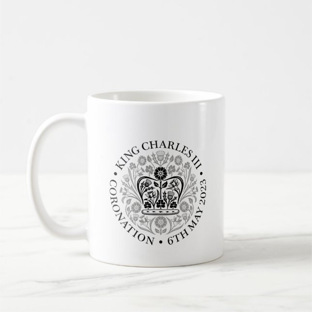 British King III Charles Memorabilia Coronation Kaffeetasse (Links)