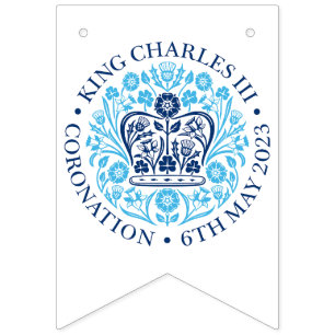 British King III Charles Memorabilia Coronation Wimpelkette
