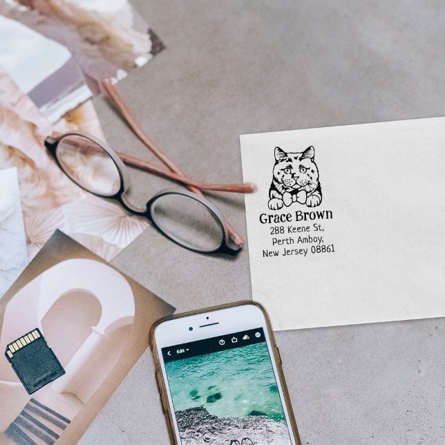 British kurz haar Cat Rücksendeadresse Pet Gummistempel (Von Creator hochgeladen)