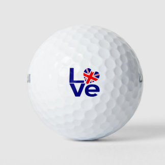 British LIEBE Blue Heart Flag Golfball