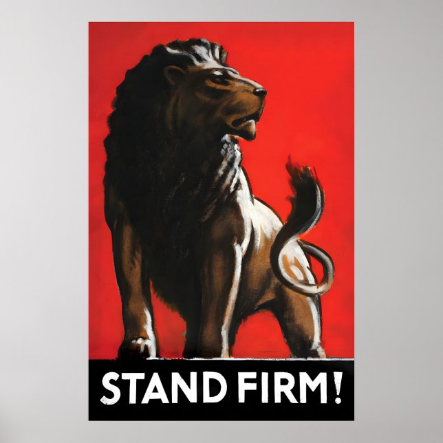 British Lion Patriotism Poster Stand Firm WWI (Vorne)
