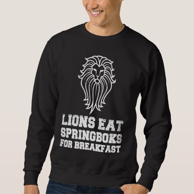 British Lions Rugby Fan Lions Eat Springboks For B Sweatshirt (Vorderseite)