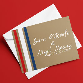 British Mod Red White Blue Wedding Dankeskarte