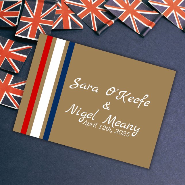 British Mod Red White Blue Wedding Gästebuch (Von Creator hochgeladen)