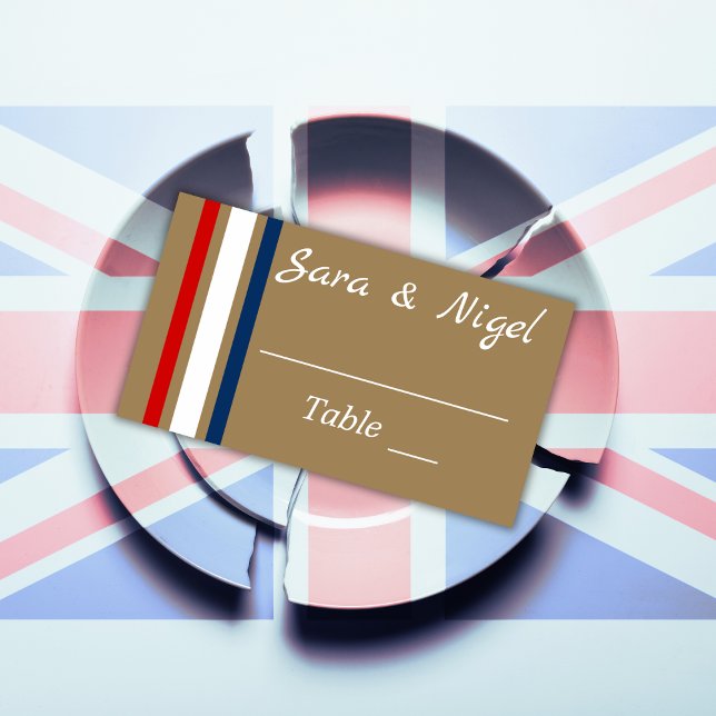 British Mod Red White Blue Wedding Platzkarte (Von Creator hochgeladen)