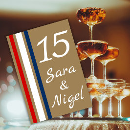 British Mod Red White Blue Wedding Tischnummer