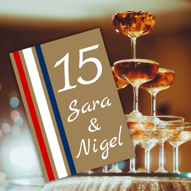 British Mod Red White Blue Wedding Tischnummer (Von Creator hochgeladen)