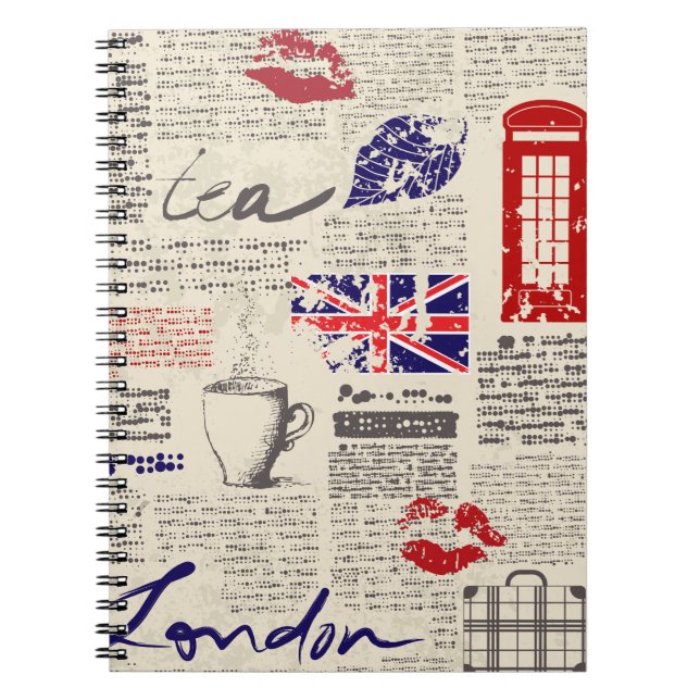 British newspaper pattern notizblock (Vorderseite)