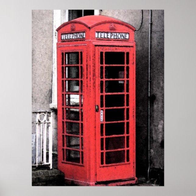 British Phone Booth Fresco Poster (Vorne)