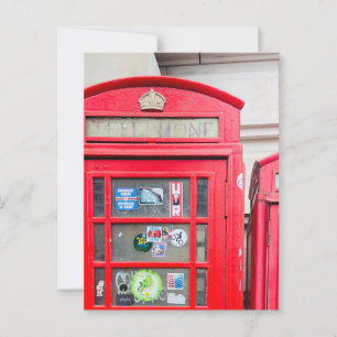 British Phone Box Postcard, London England Postca Postkarte