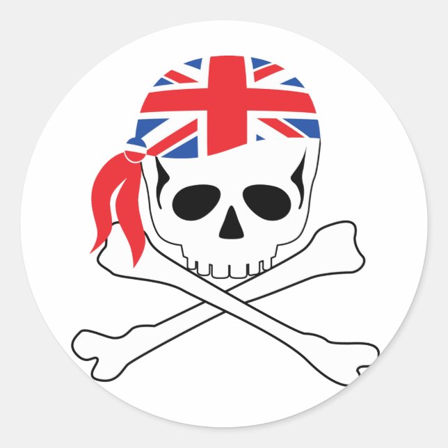 British Pirate Runder Aufkleber (Vorderseite)