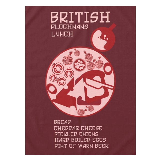British Ploughmans Pub Mittagessen Tischdecke (Vorderseite)