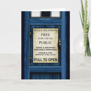 British Police Call Box Sign Greetings Card 2 Karte