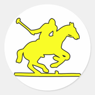British Polo Sport Horse Player Silhouette Ponies Runder Aufkleber