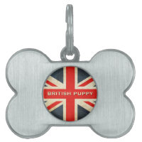 British Puppy Posh Union Jack Pet ID Tag
