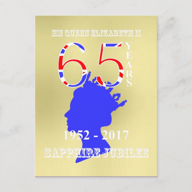 British Queen Elizabeth II Sapphire Jubilee Postkarte (Vorderseite)