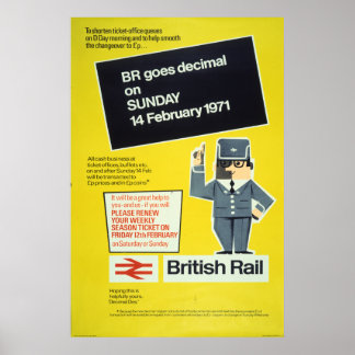 British Rail geht dezimal Poster