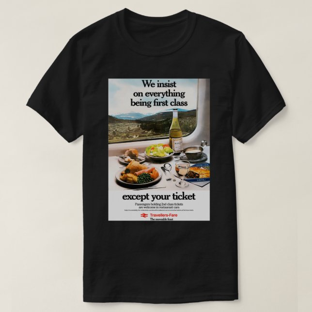 British Rail Traveller Fare 2 Class Poster T-Shirt (Design vorne)