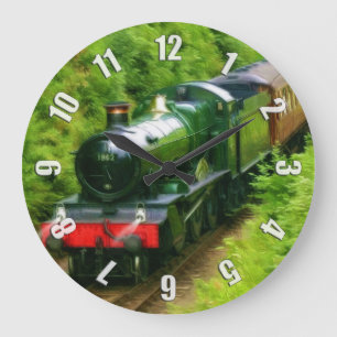 British Railway Steam Train Art V Große Wanduhr