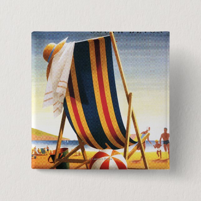 British Railways Beach Chair und Ball Poster Button (Vorderseite)